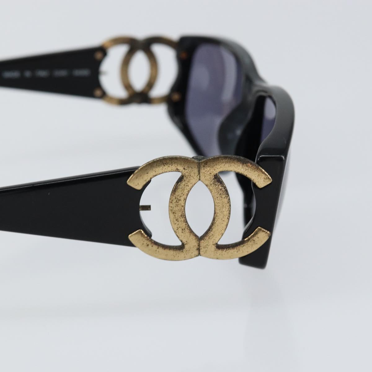 CHANEL Sunglasses plastic Black CC Auth 147052
