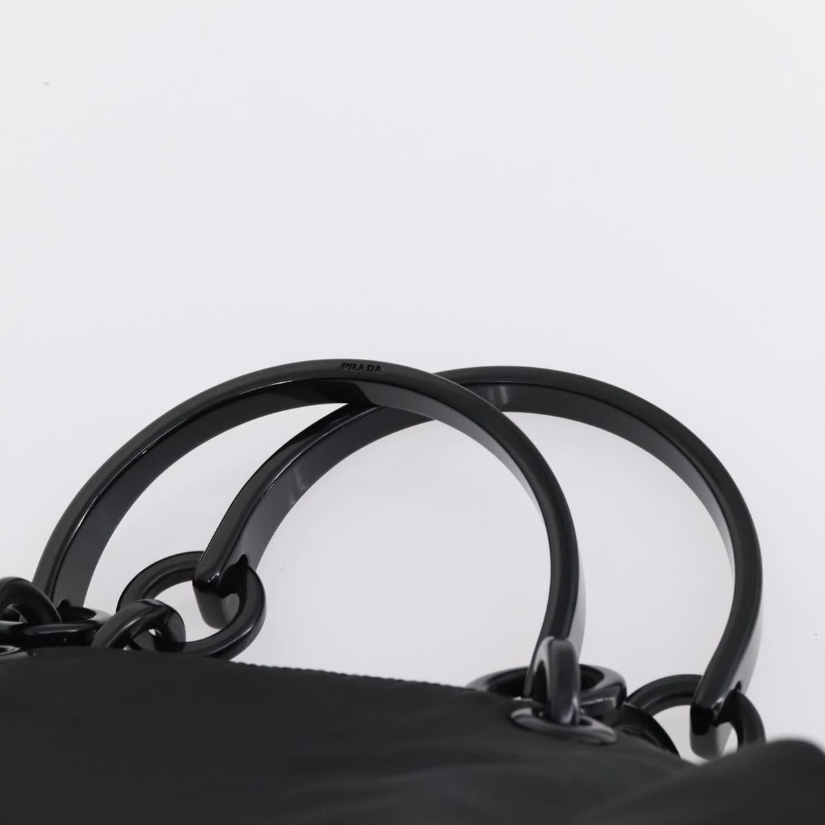 PRADA Tote Bag Nylon 4 Set Black Blue Auth 147053