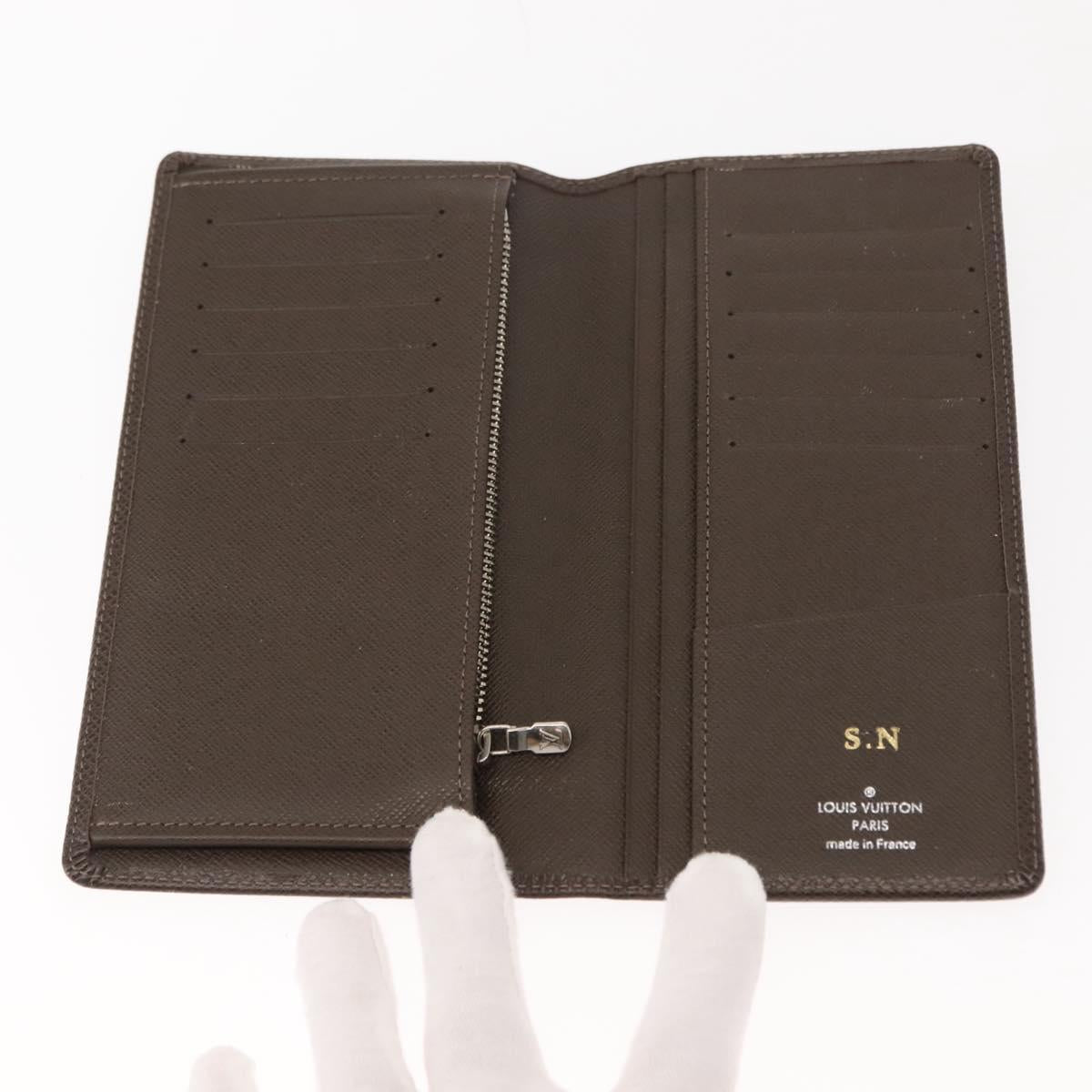 LOUIS VUITTON Taiga Wallet 3 Set Grizzly LV Auth 147062