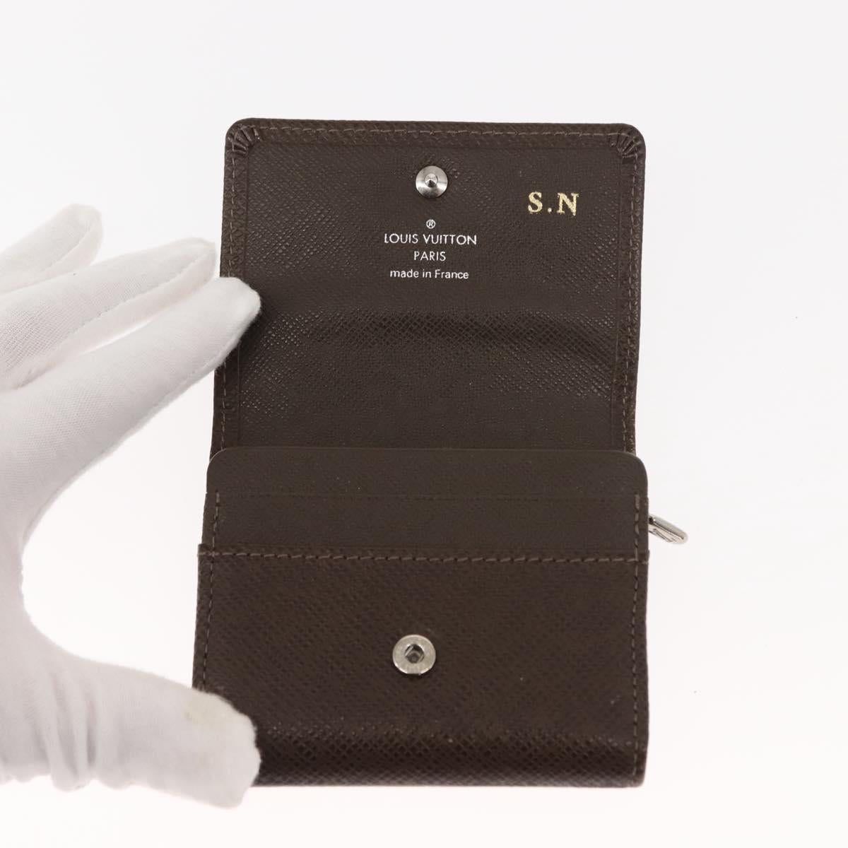 LOUIS VUITTON Taiga Wallet 3 Set Grizzly LV Auth 147062