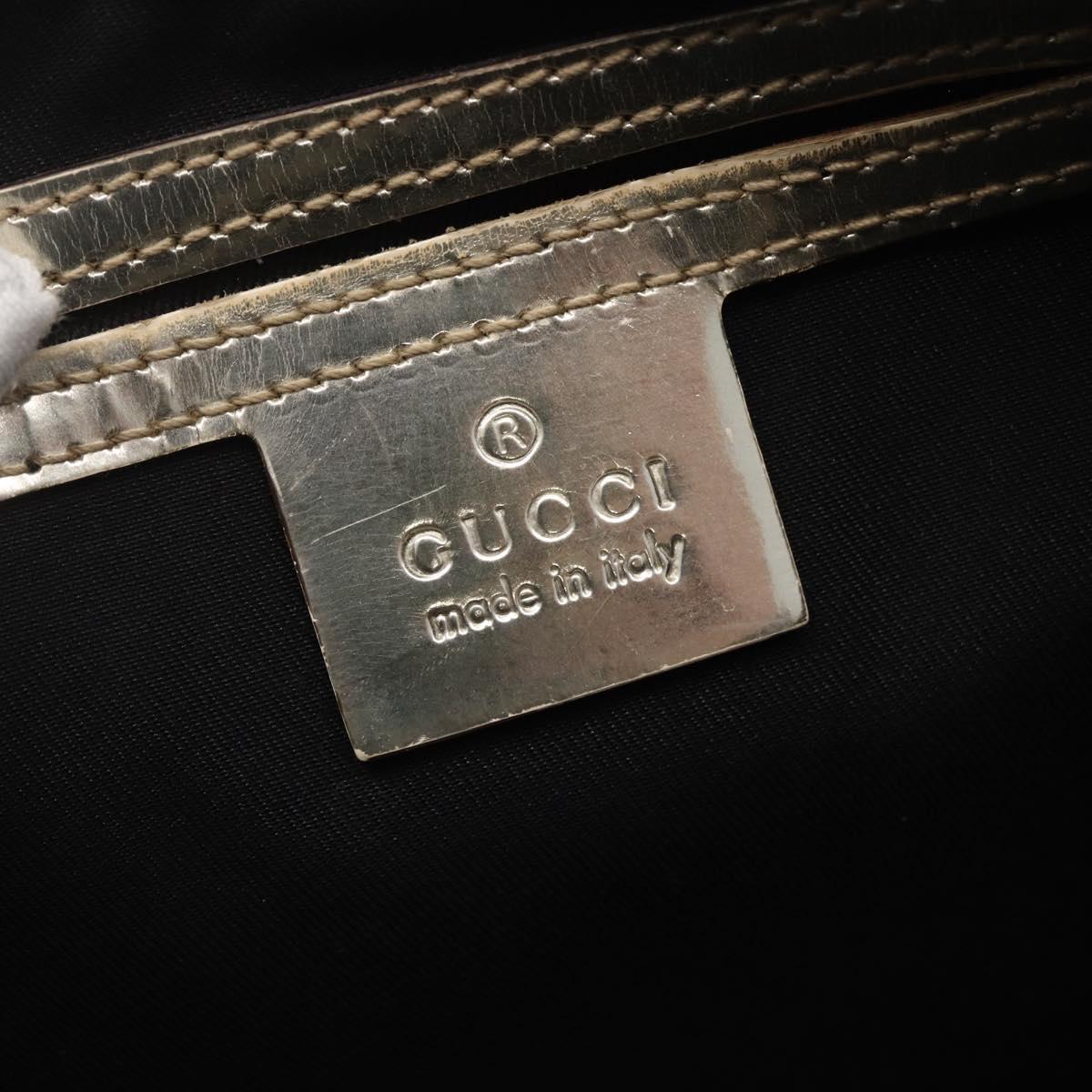 GUCCI GG Supreme Shoulder Bag PVC White Gold 190258 Auth 147063