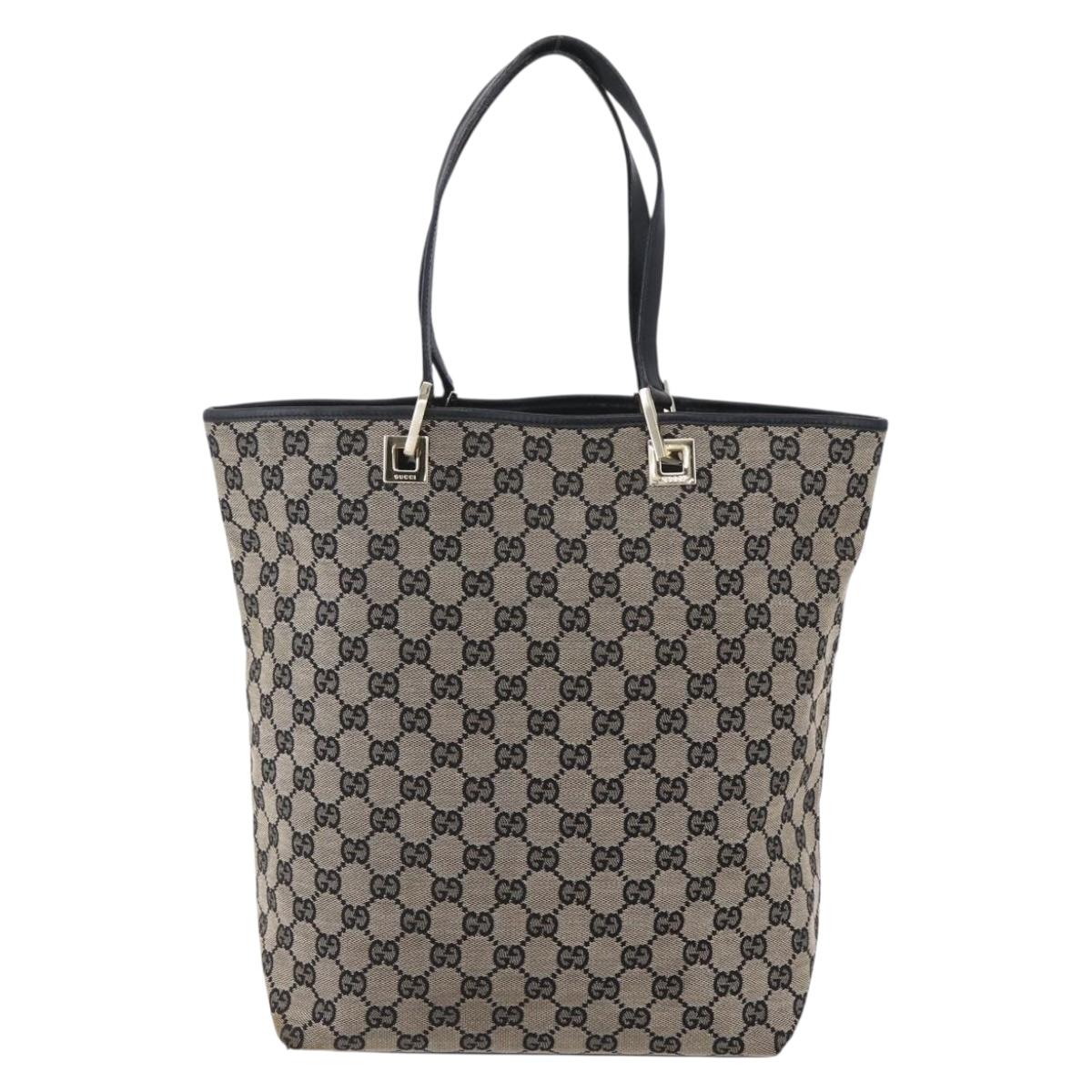 GUCCI GG Canvas Tote Bag Beige Gold 002 1098 Auth 147067