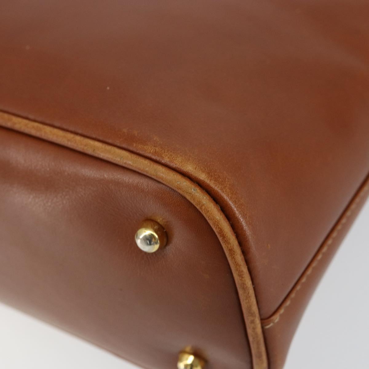 GUCCI Bamboo Hand Bag Leather 2way Brown Gold 000 2058 0290 0 Auth 147071