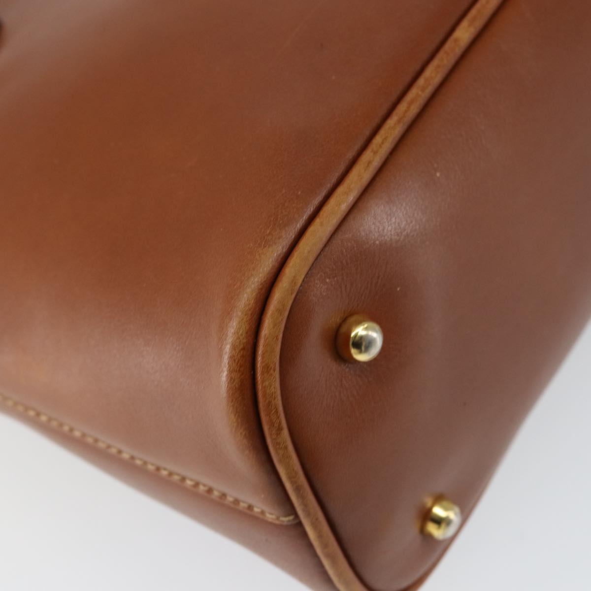 GUCCI Bamboo Hand Bag Leather 2way Brown Gold 000 2058 0290 0 Auth 147071