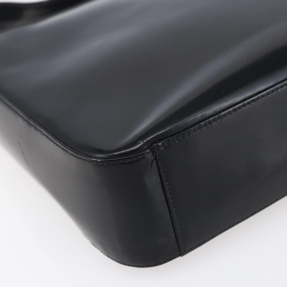 GUCCI Soho Shoulder Bag Enamel Black Auth 147072