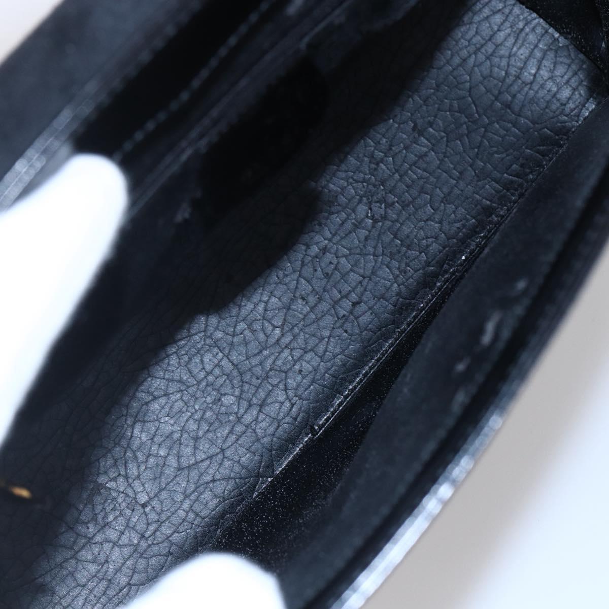 GUCCI Shoulder Bag Enamel Black Gold 001 3444 1812 Auth 147073