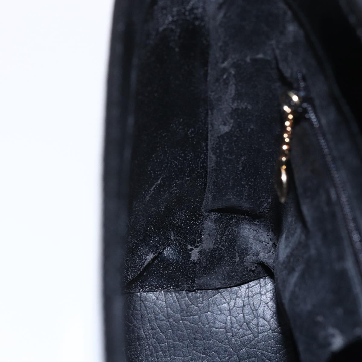 GUCCI Shoulder Bag Enamel Black Gold 001 3444 1812 Auth 147073