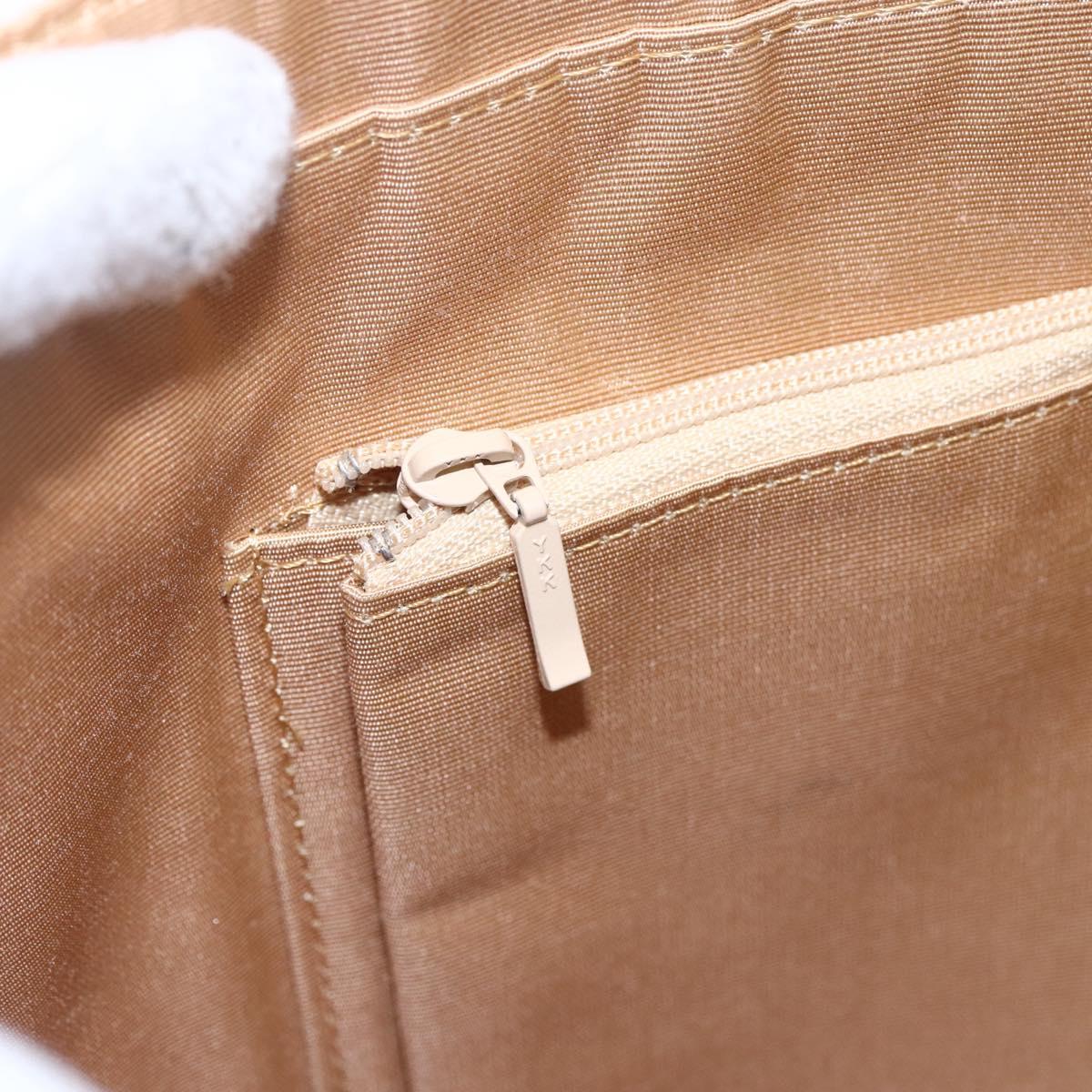 BURBERRY Nova Check Tote Bag Canvas Leather Beige Silver Auth 147078