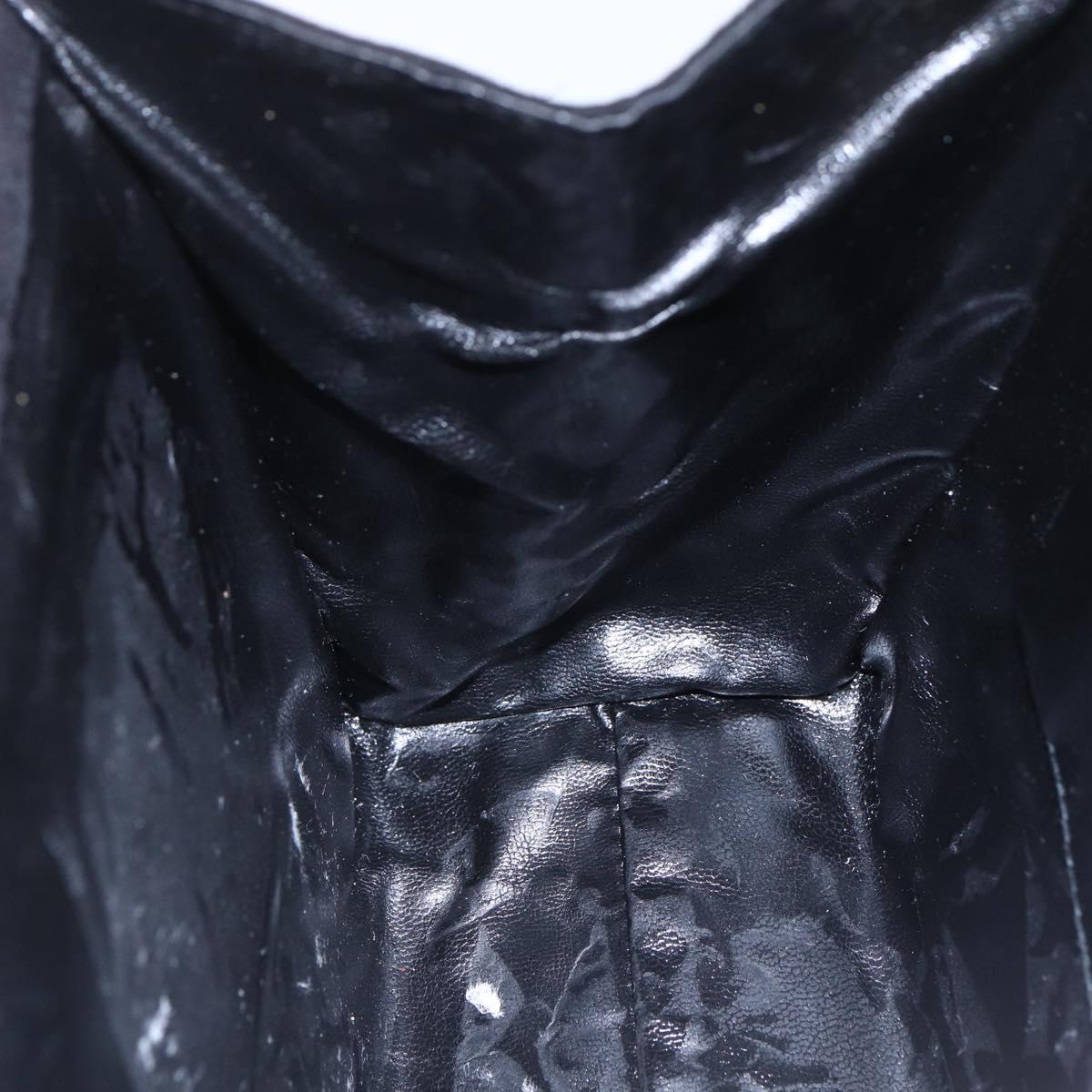 Salvatore Ferragamo Vala Hand Bag Suede 2way Black Gold Auth 147079