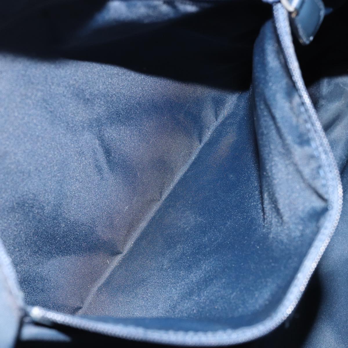 Christian Dior Trotter Canvas Shoulder Bag Navy Silver Auth 147086