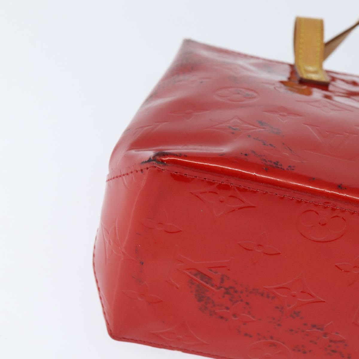 LOUIS VUITTON Monogram Vernis Reade PM Hand Bag Red Rouge M91088 LV Auth 147089