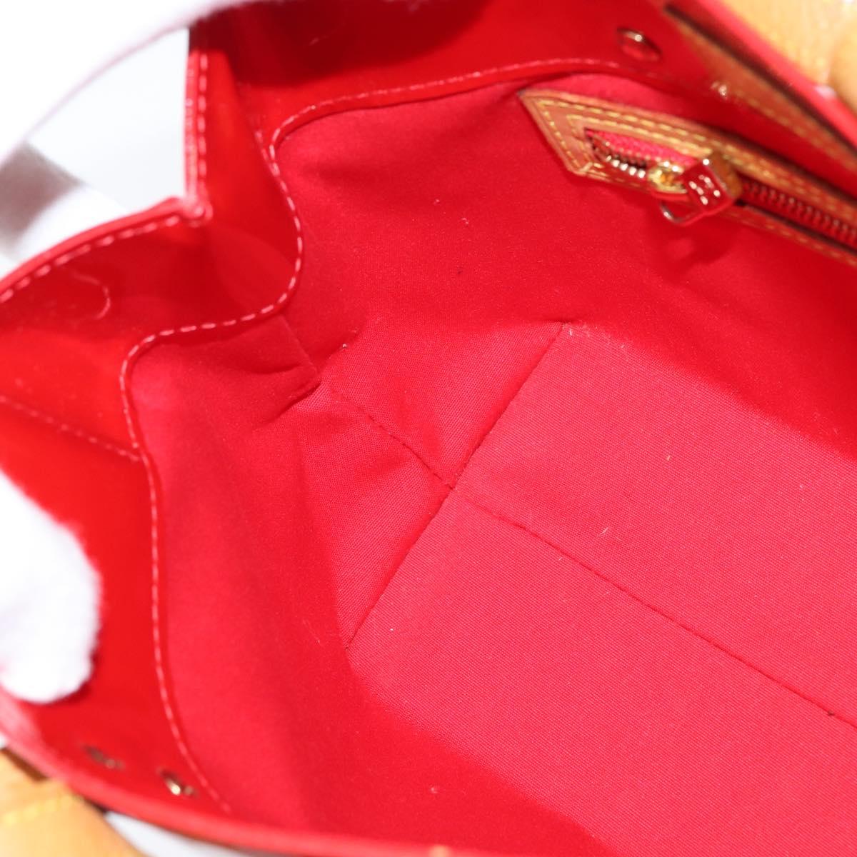 LOUIS VUITTON Monogram Vernis Reade PM Hand Bag Red Rouge M91088 LV Auth 147089