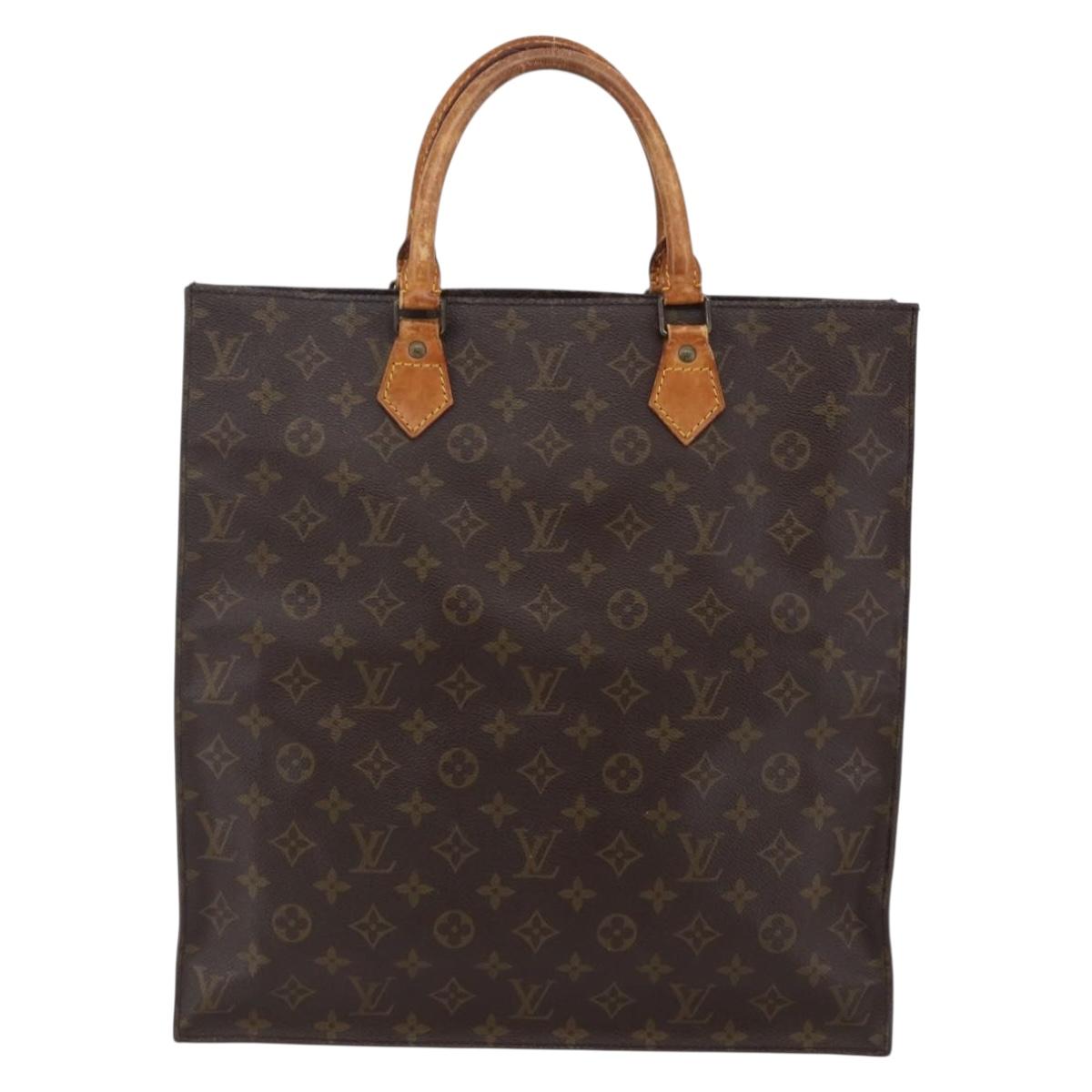 LOUIS VUITTON Monogram Sac Plat Hand Bag M51140 LV Auth 147130