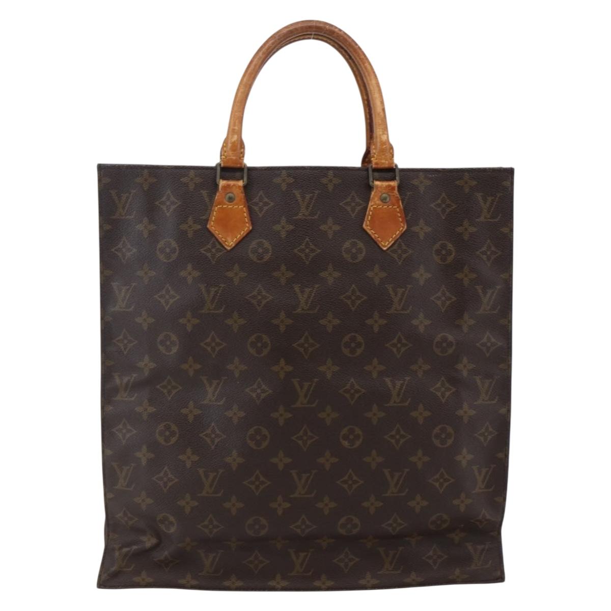 LOUIS VUITTON Monogram Sac Plat Hand Bag M51140 LV Auth 147130