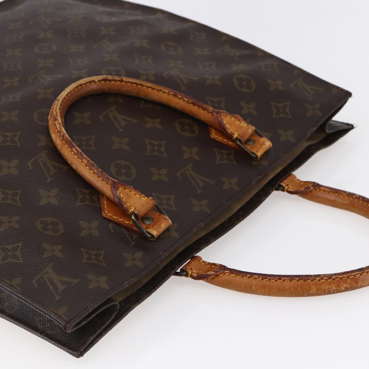 LOUIS VUITTON Monogram Sac Plat Hand Bag M51140 LV Auth 147130