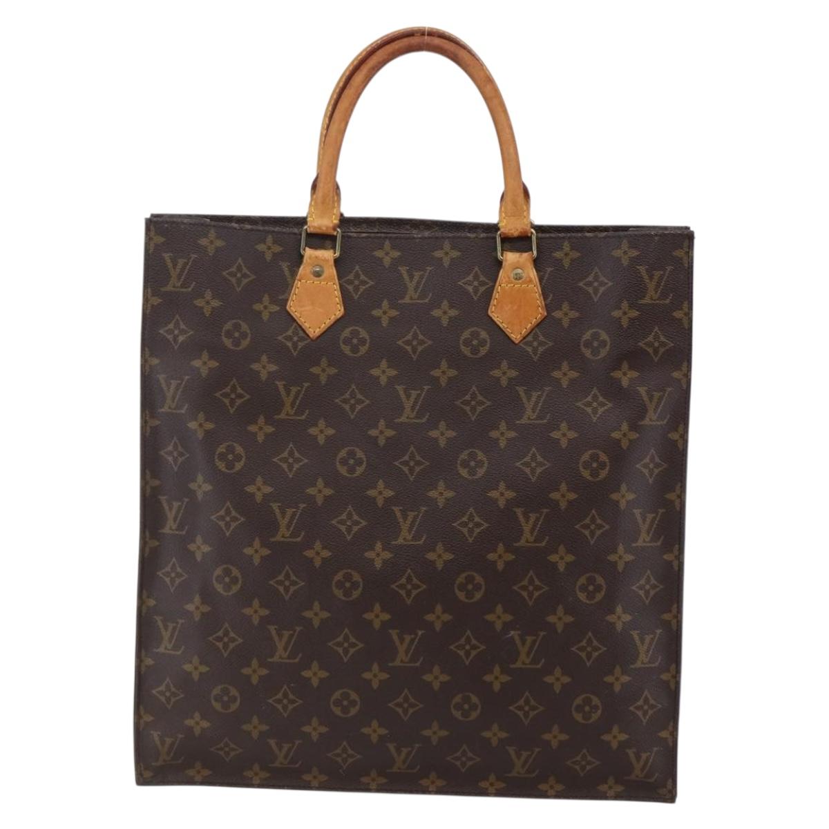 LOUIS VUITTON Monogram Sac Plat Hand Bag M51140 LV Auth 147131