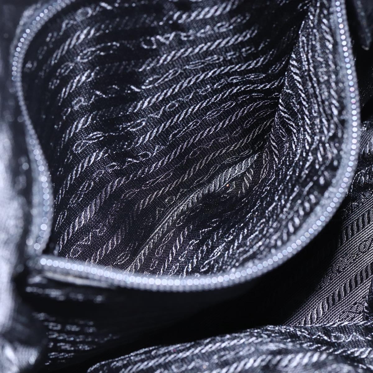 PRADA Shoulder Bag Nylon Leather Pink Black Silver Auth 147139