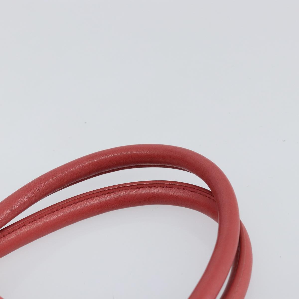 PRADA Hand Bag Nylon Pink Gold Auth 147140