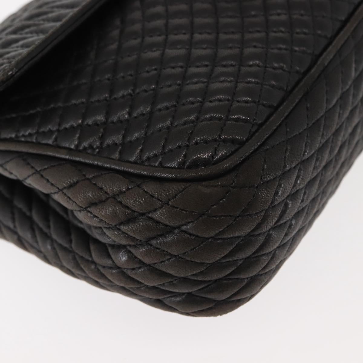 BALLY Chain Shoulder Bag Leather Black Auth 147146