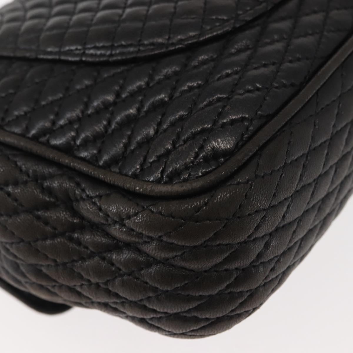 BALLY Chain Shoulder Bag Leather Black Auth 147146