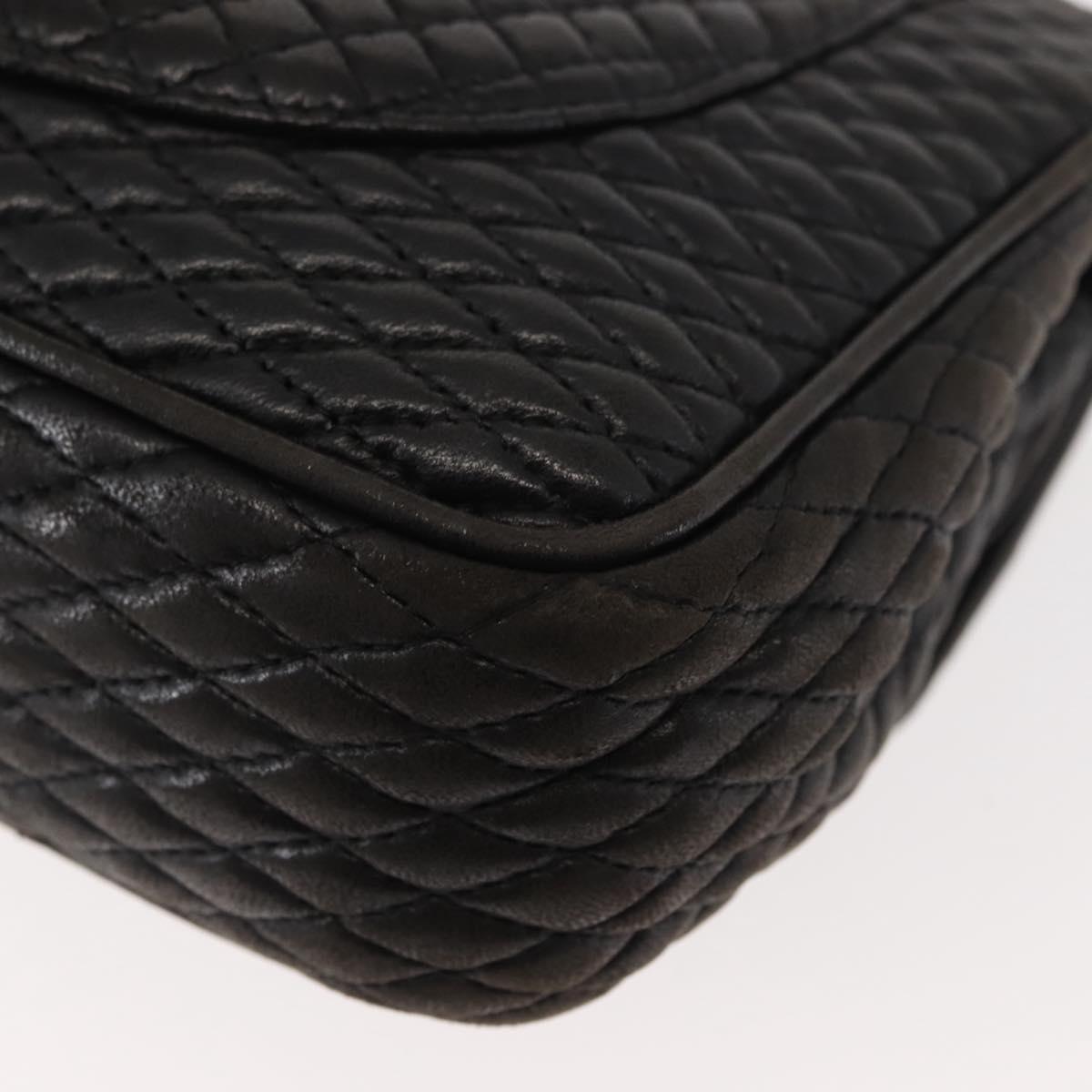 BALLY Chain Shoulder Bag Leather Black Auth 147146