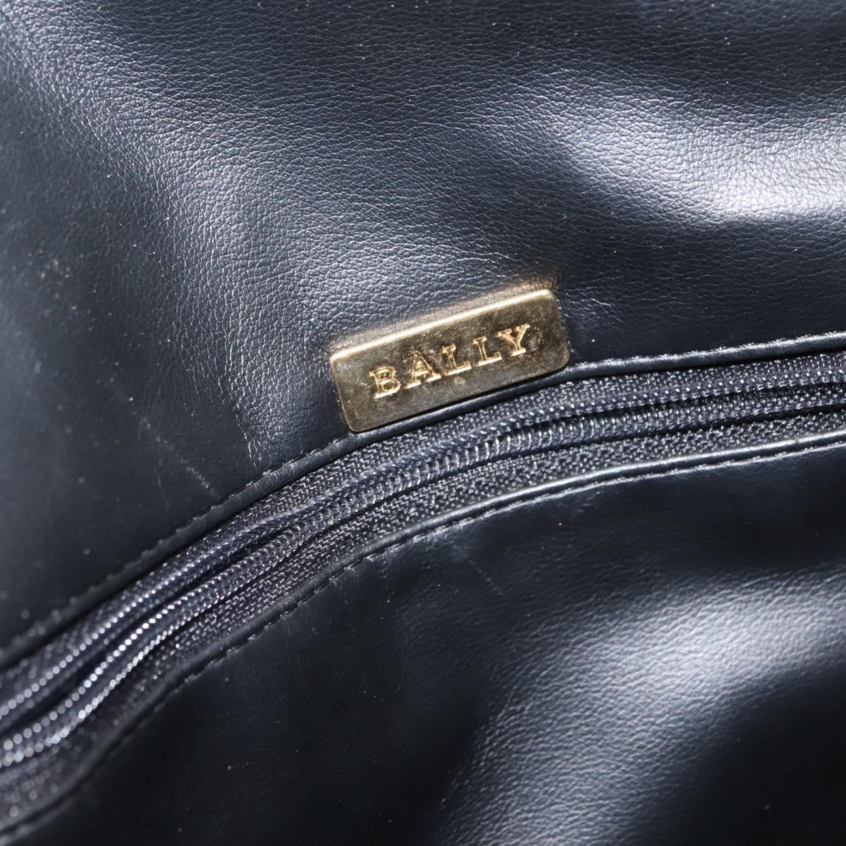 BALLY Chain Shoulder Bag Leather Black Auth 147146