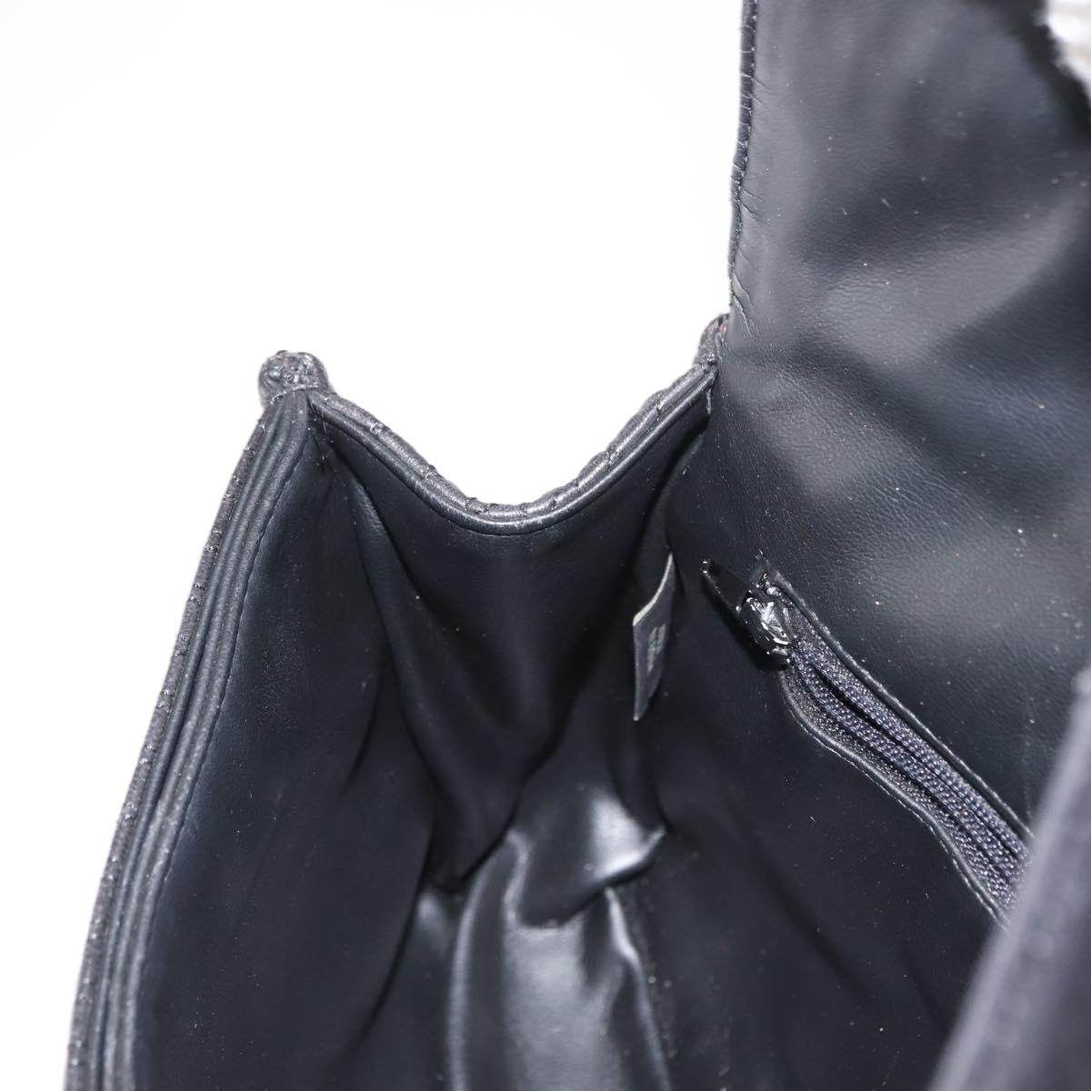 BALLY Chain Shoulder Bag Leather Black Auth 147146