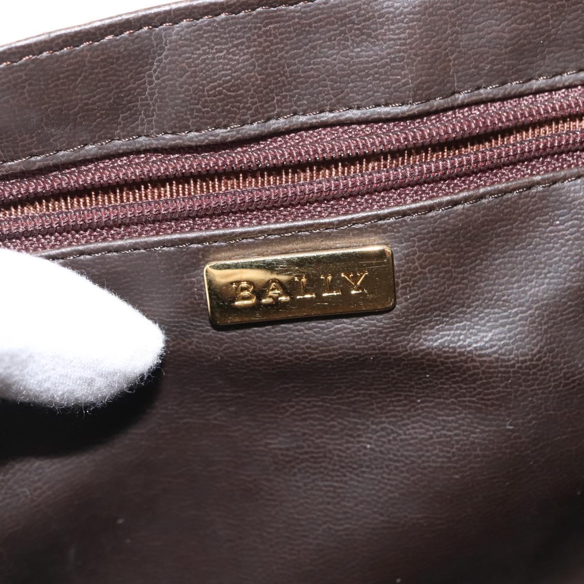 BALLY Chain Shoulder Bag Leather Ivory Auth 147147