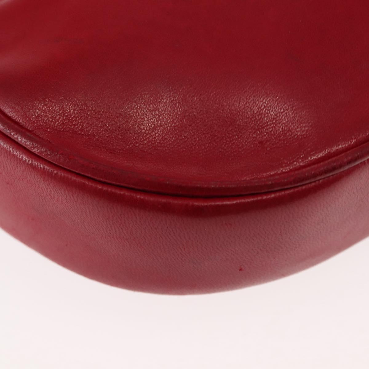 CHANEL COCO Mark Chain Shoulder Bag Lamb Skin Red CC Auth 147148