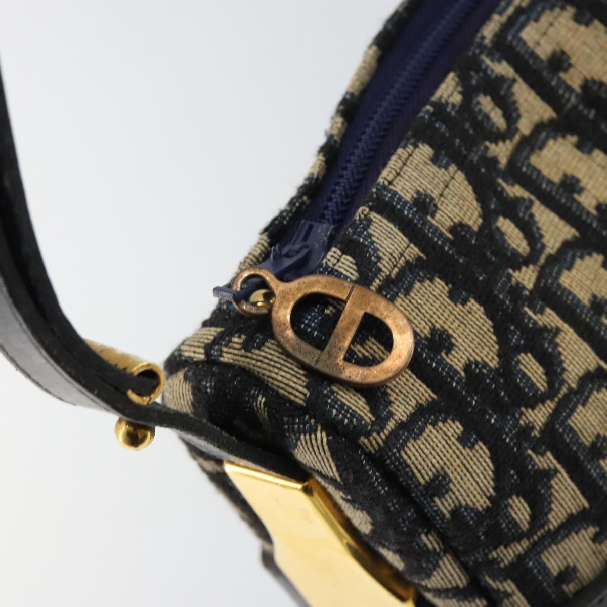 Christian Dior Trotter Canvas Shoulder Bag Navy Auth 147153