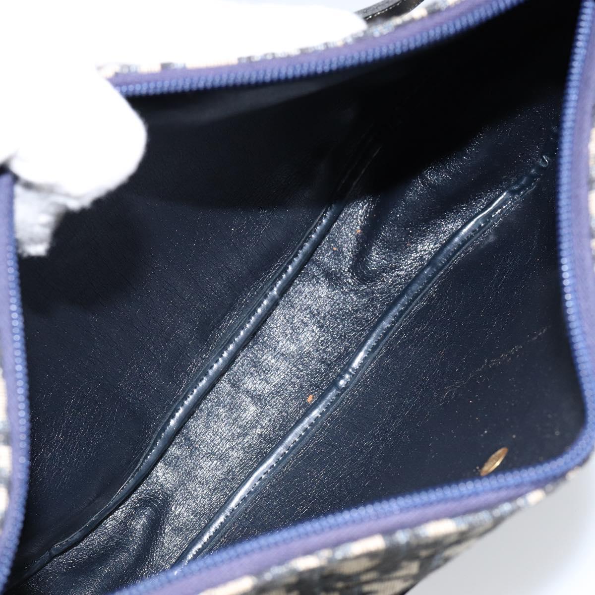 Christian Dior Trotter Canvas Shoulder Bag Navy Auth 147153