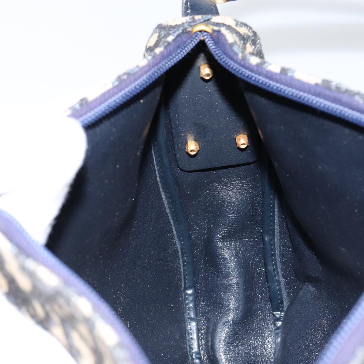 Christian Dior Trotter Canvas Shoulder Bag Navy Auth 147153