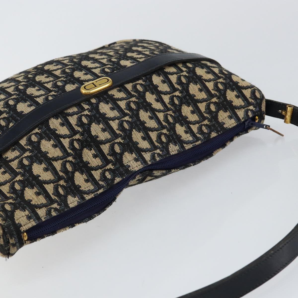 Christian Dior Trotter Canvas Shoulder Bag Navy Auth 147153