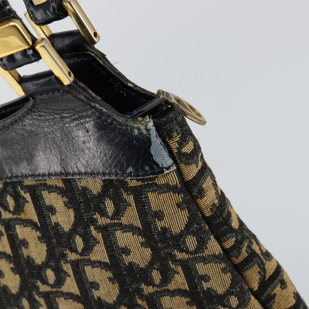 Christian Dior Trotter Canvas Shoulder Bag Navy Auth 147154