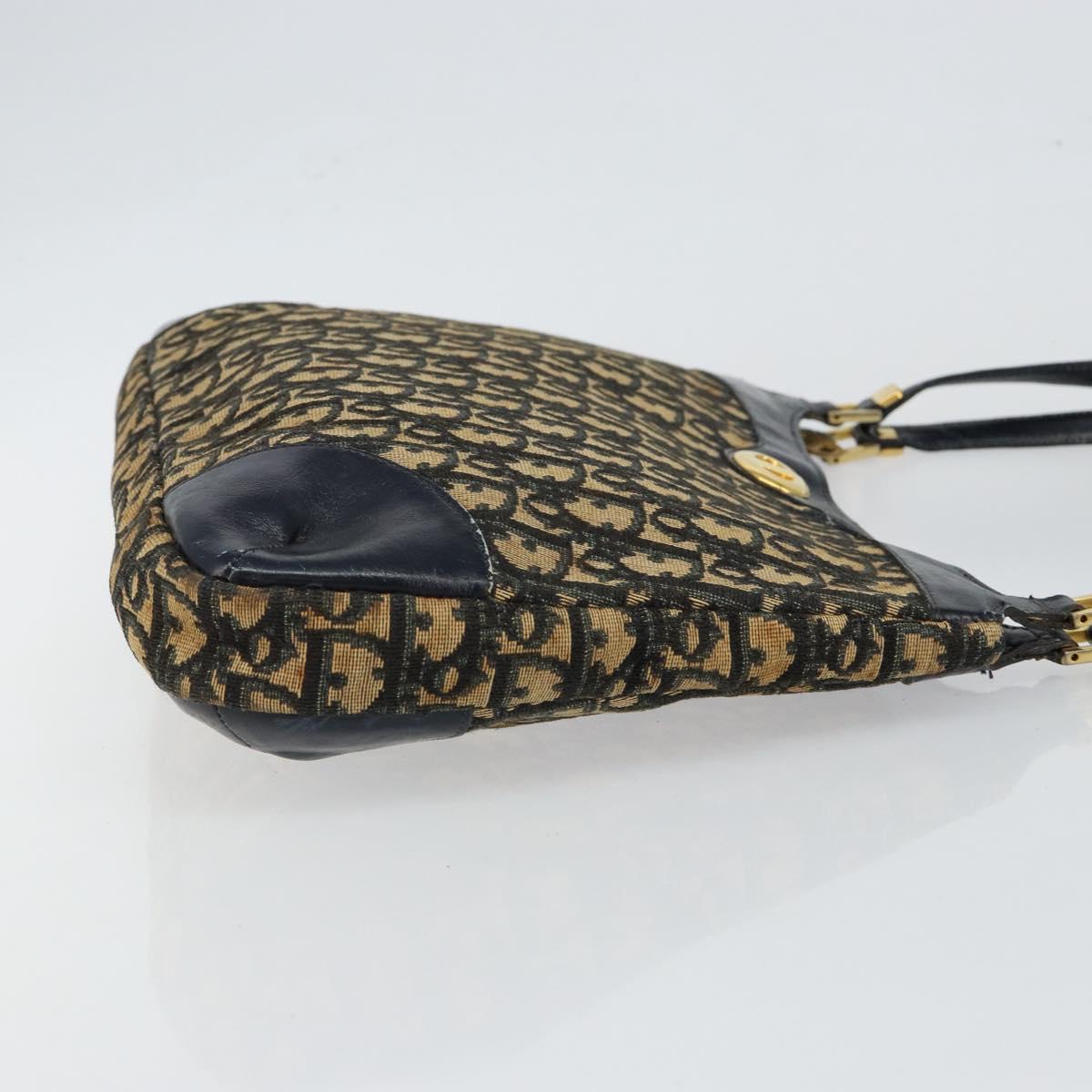 Christian Dior Trotter Canvas Shoulder Bag Navy Auth 147154