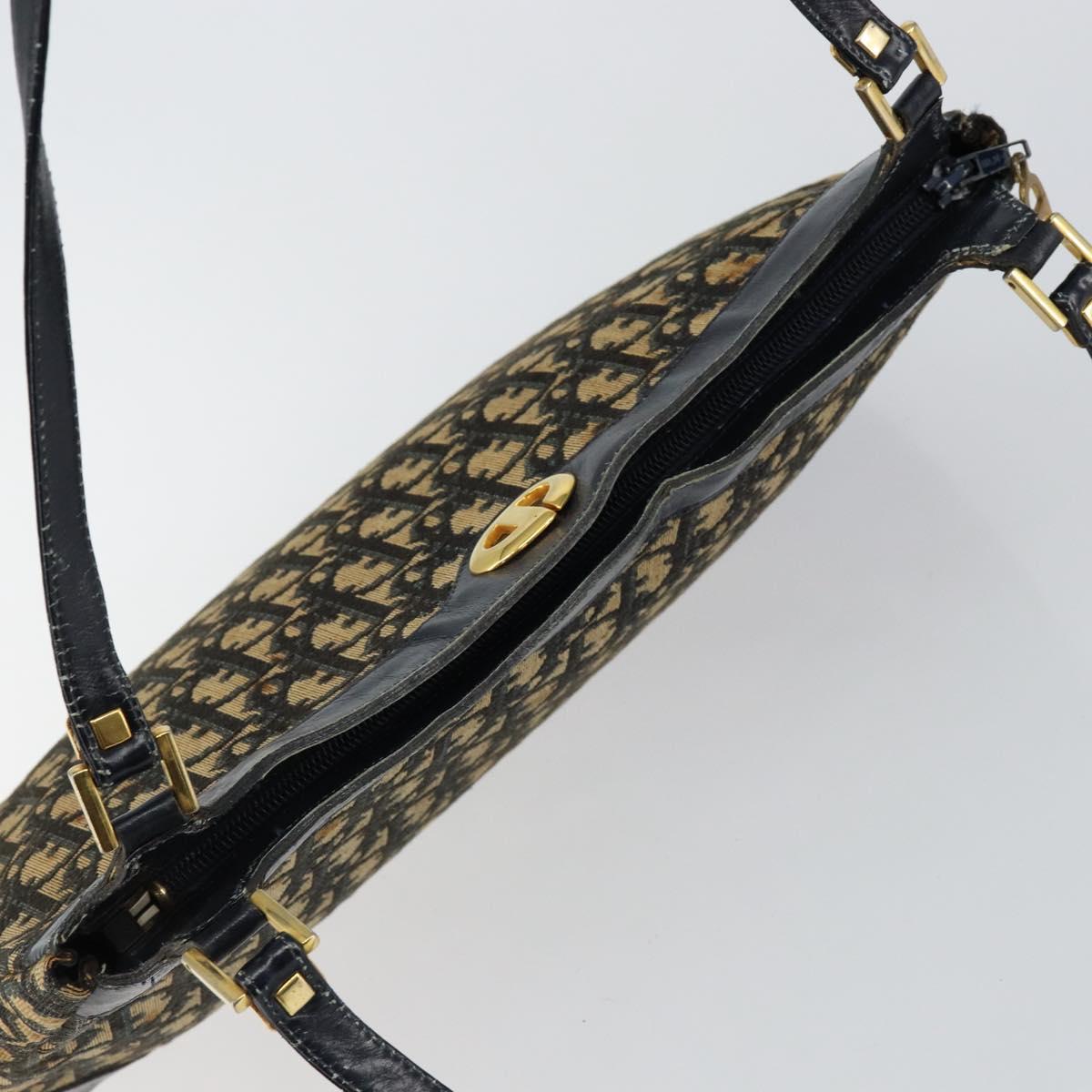 Christian Dior Trotter Canvas Shoulder Bag Navy Auth 147154