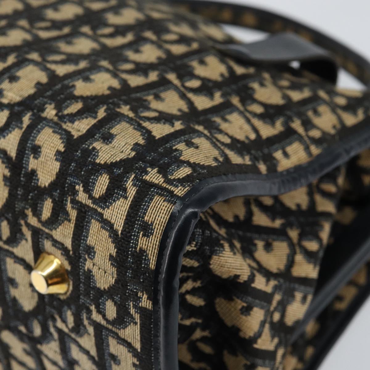 Christian Dior Trotter Canvas Hand Bag Navy Auth 147155