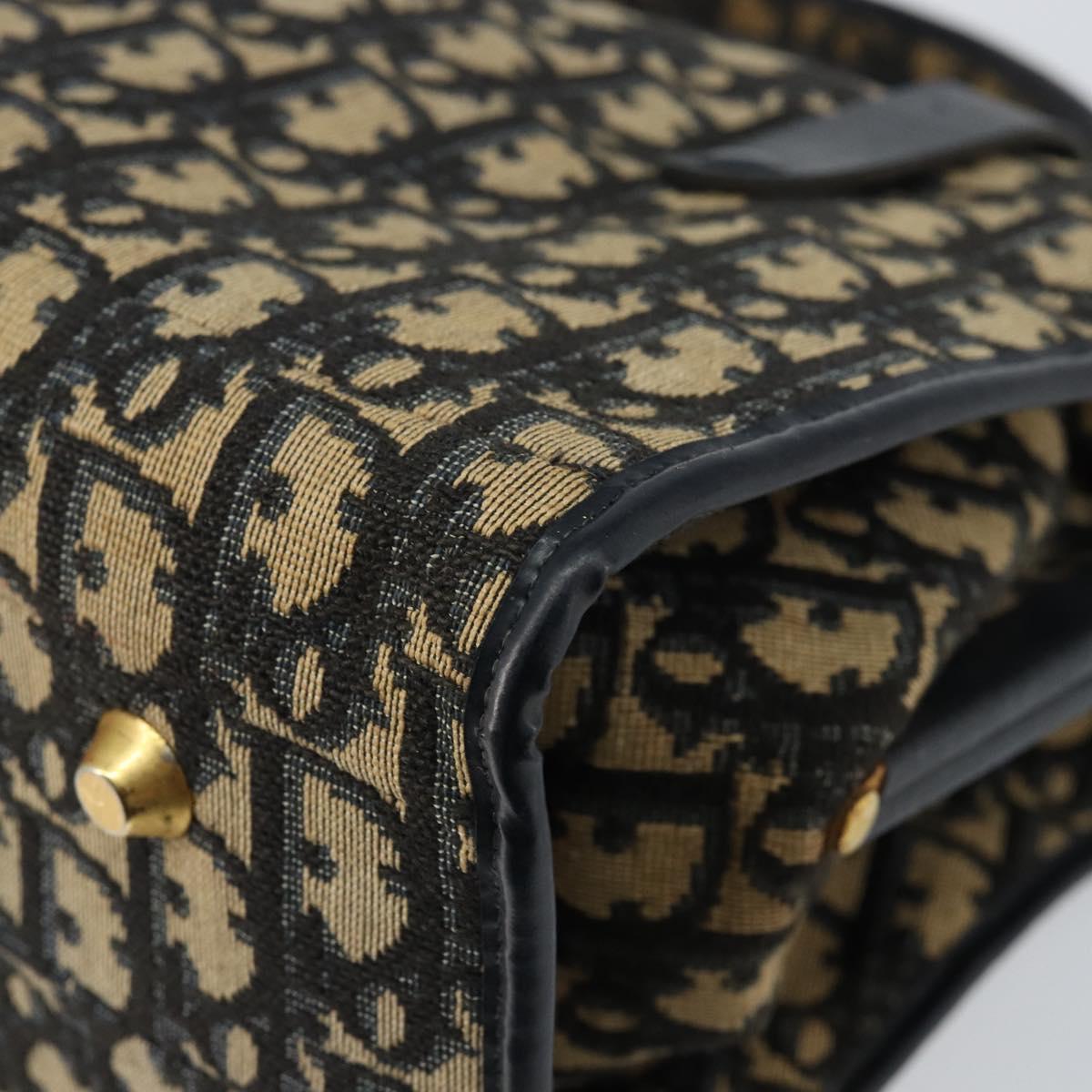 Christian Dior Trotter Canvas Hand Bag Navy Auth 147155