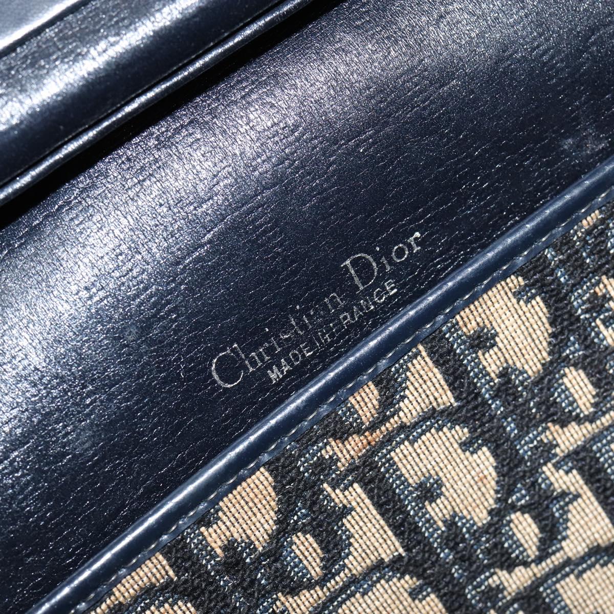 Christian Dior Trotter Canvas Hand Bag Navy Auth 147155