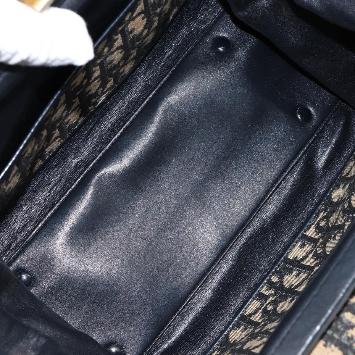 Christian Dior Trotter Canvas Hand Bag Navy Auth 147155