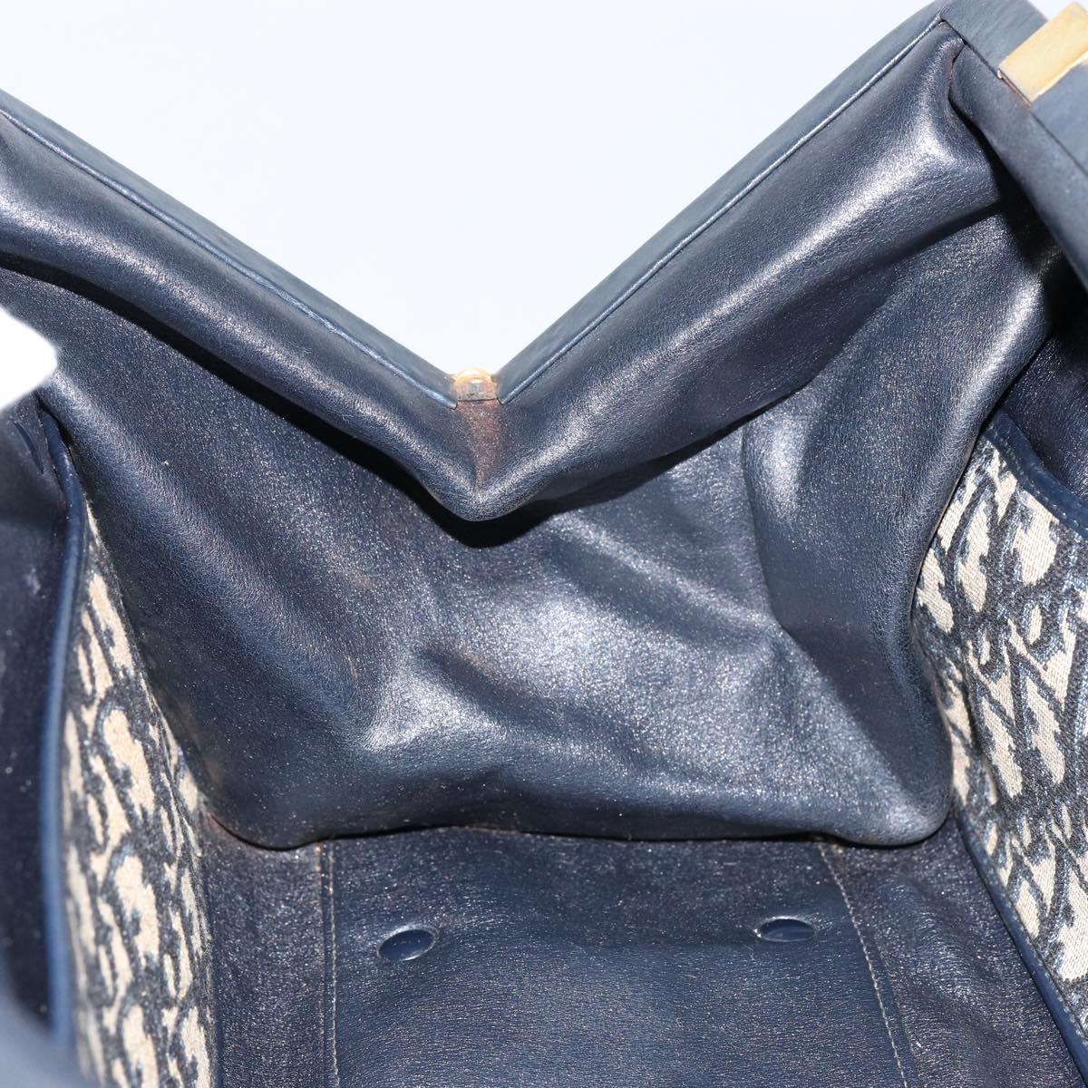 Christian Dior Trotter Canvas Hand Bag Navy Auth 147155