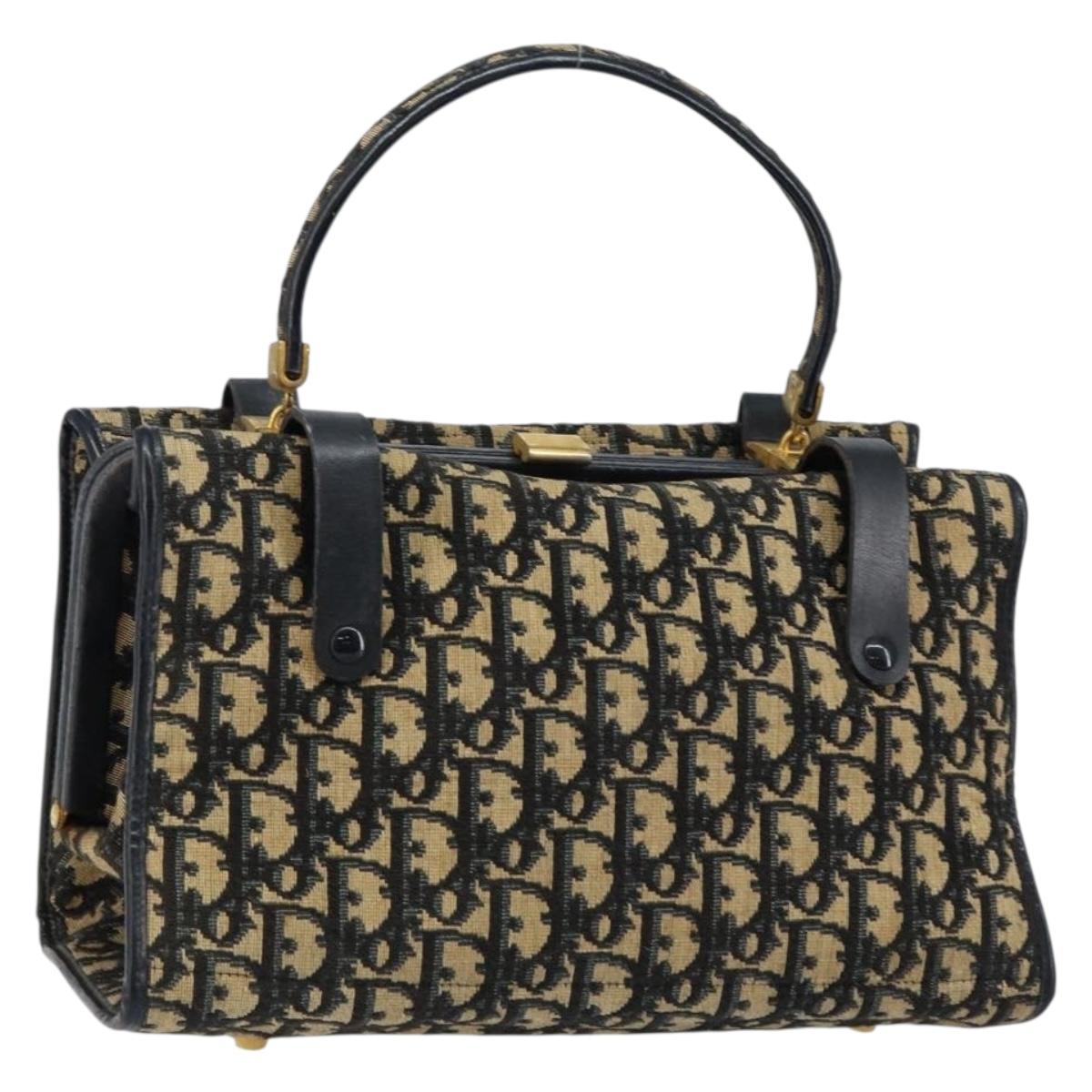 Christian Dior Trotter Canvas Hand Bag Navy Auth 147155