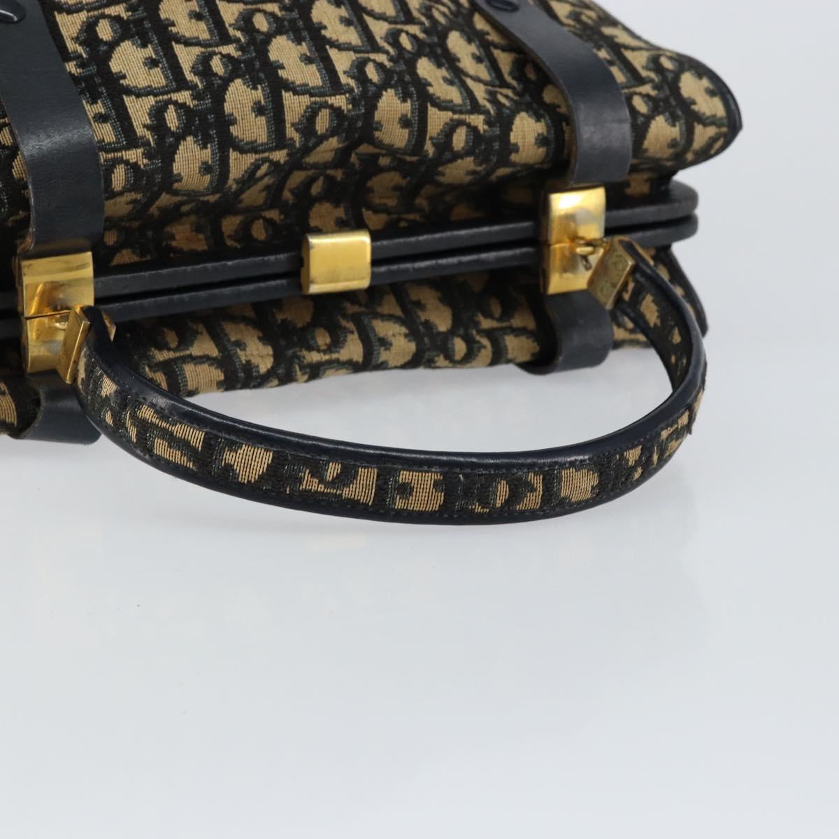 Christian Dior Trotter Canvas Hand Bag Navy Auth 147155
