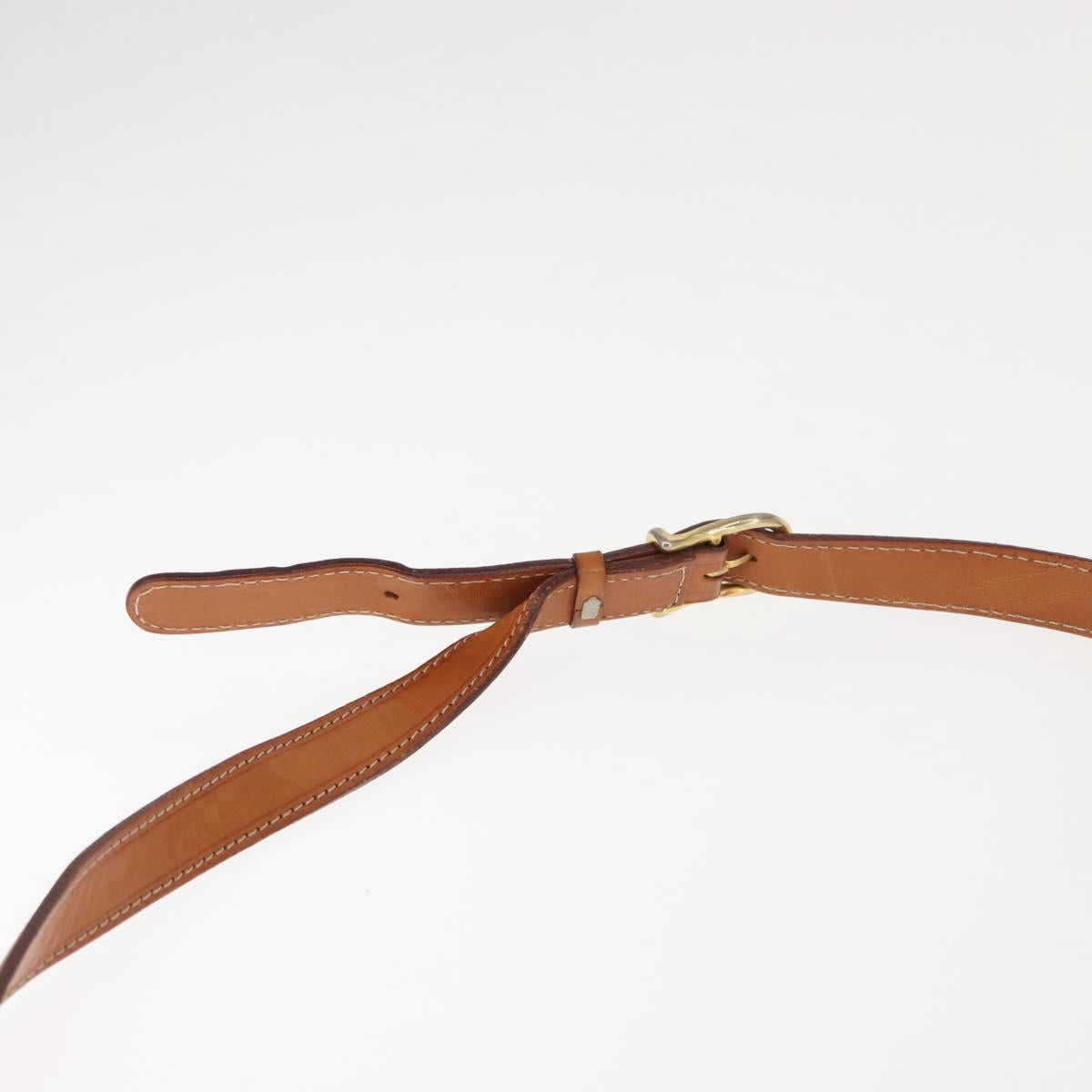 CELINE Macadam Canvas Circle Shoulder Bag PVC Leather Brown Gold Auth 147158