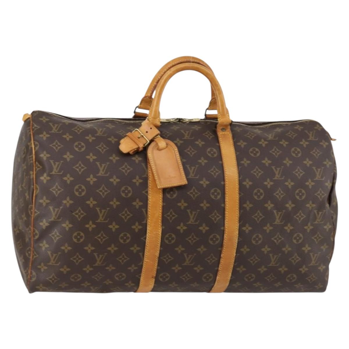 LOUIS VUITTON Monogram Keepall 55 Boston Bag M41424 LV Auth 147182