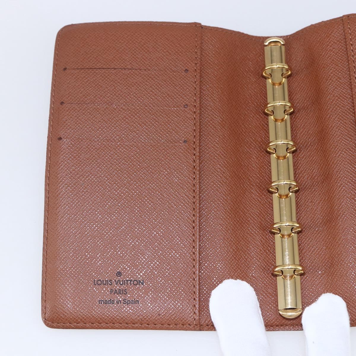 LOUIS VUITTON Monogram Agenda PM Day Planner Cover R20005 LV Auth 147188