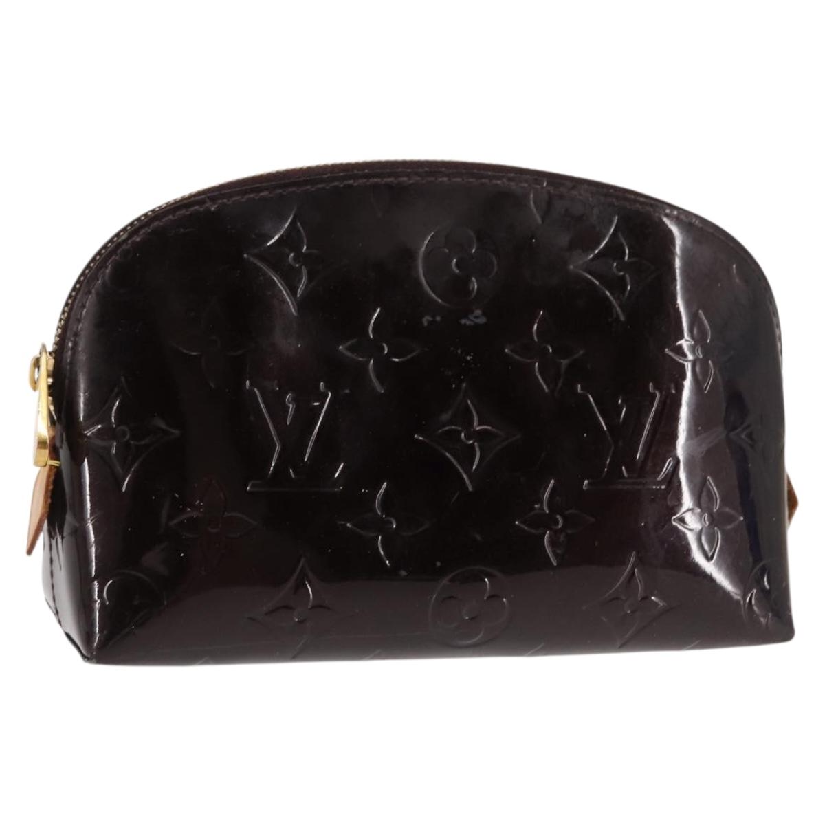 LOUIS VUITTON Monogram Vernis Pochette PM Pouch Amarante M91495 LV Auth 147190