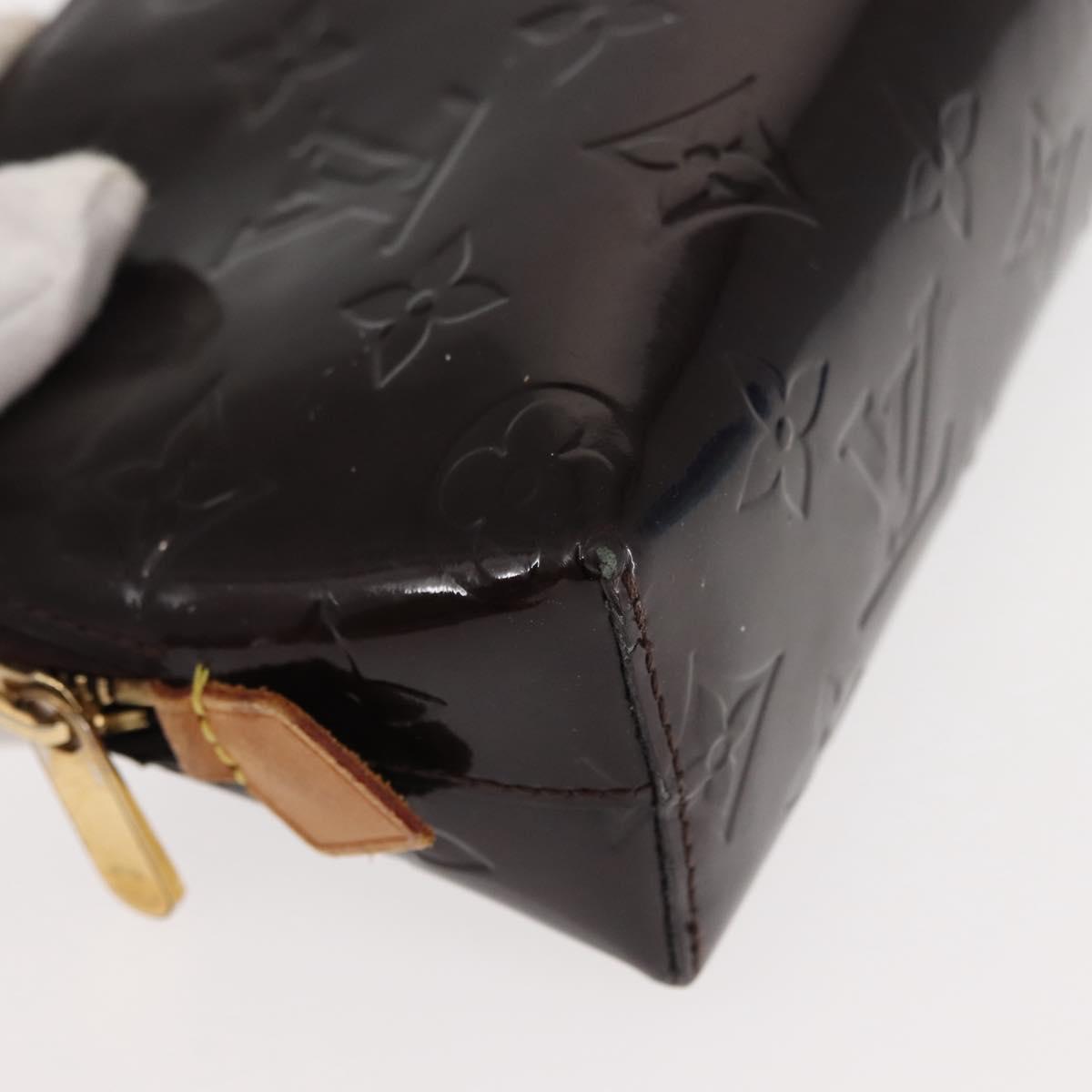 LOUIS VUITTON Monogram Vernis Pochette PM Pouch Amarante M91495 LV Auth 147190