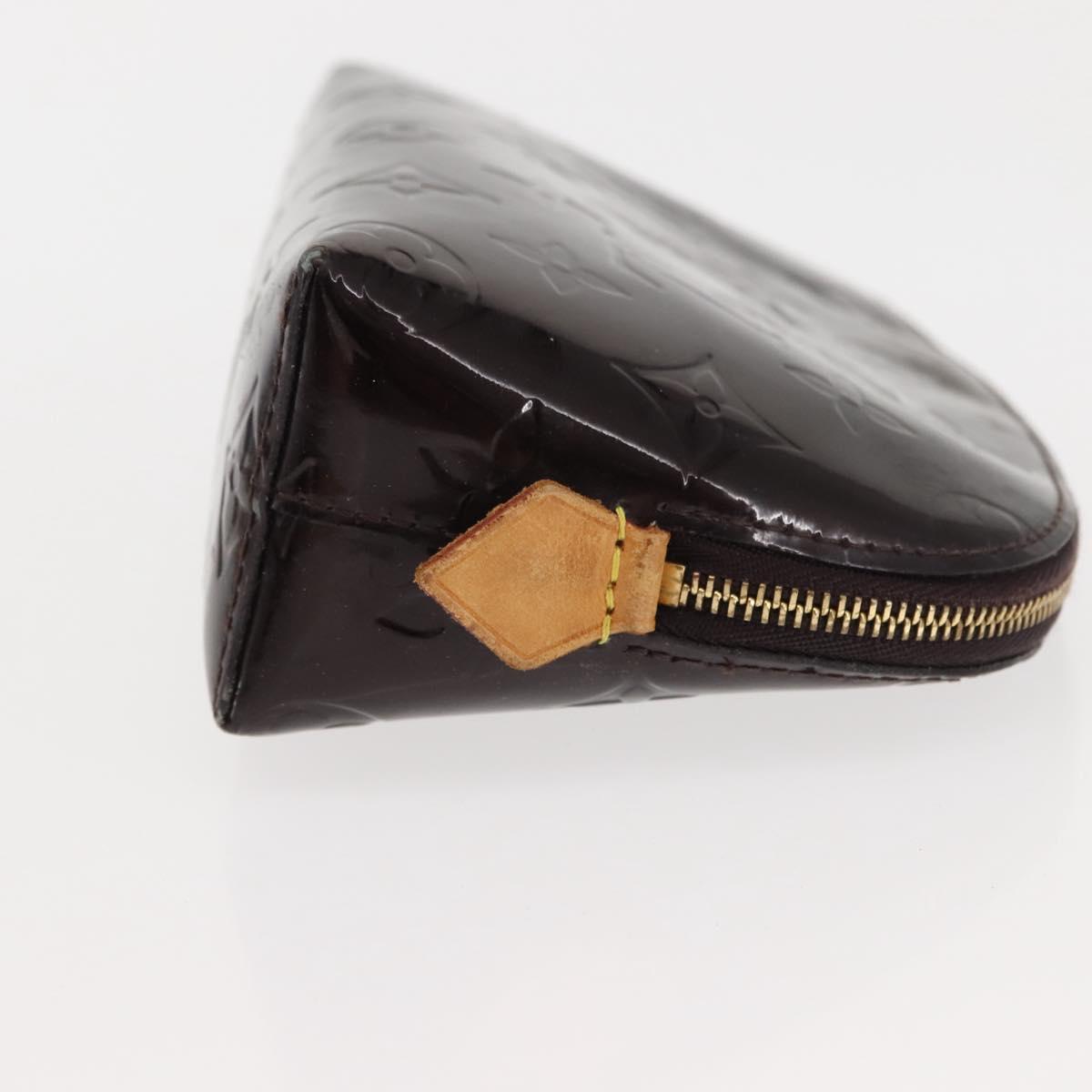 LOUIS VUITTON Monogram Vernis Pochette PM Pouch Amarante M91495 LV Auth 147190