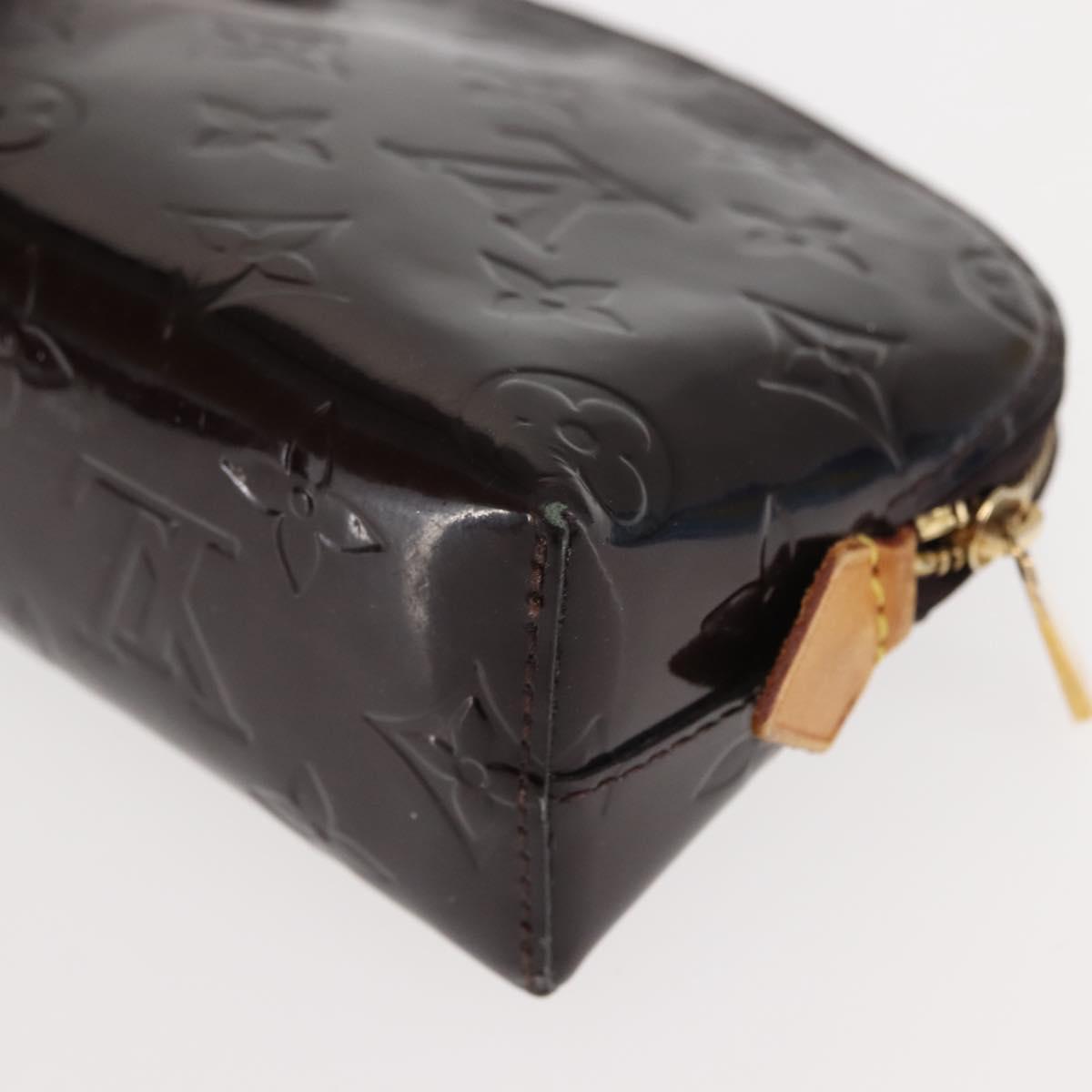 LOUIS VUITTON Monogram Vernis Pochette PM Pouch Amarante M91495 LV Auth 147190